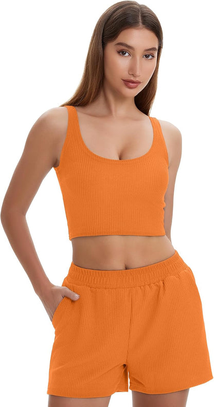 Sleeveless Tank Shorts Set