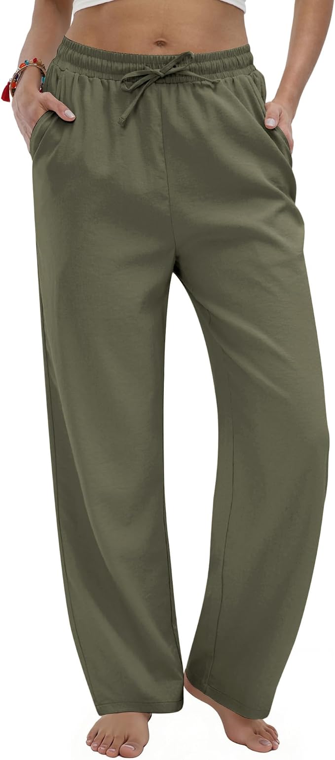 Cotton and Linen Blend Pants