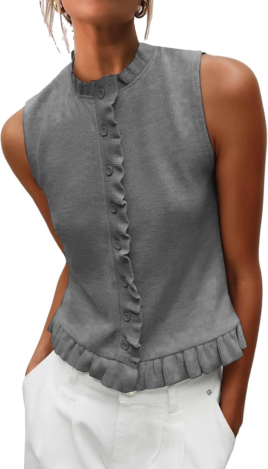 Sleeveless Button Vest