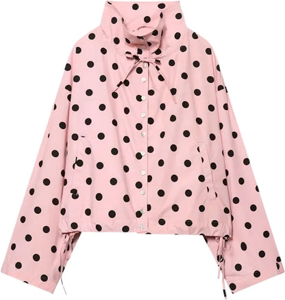 Polka Dot Cropped Jacket