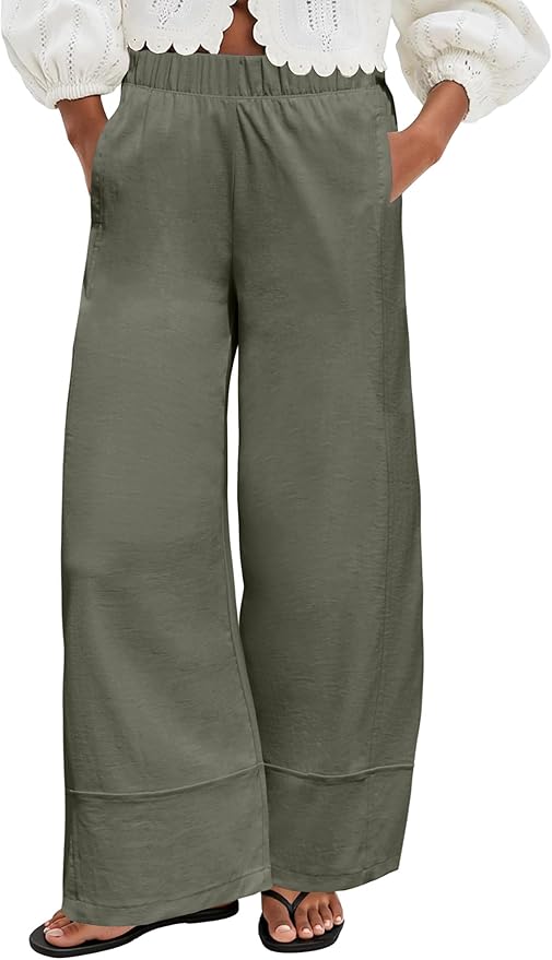 Cotton and Linen Blend Pants