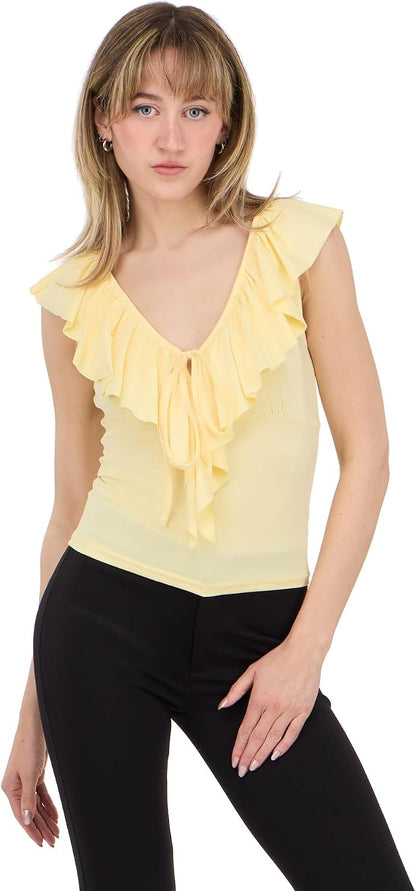 Forever 21 V Neck Fringe Top