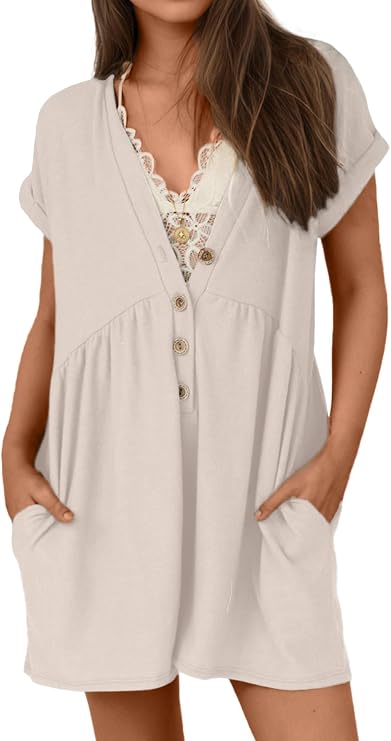 Button Up Dressy Romper