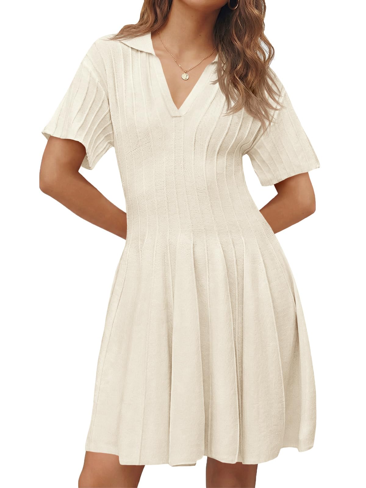 Pleated Sweater Dress