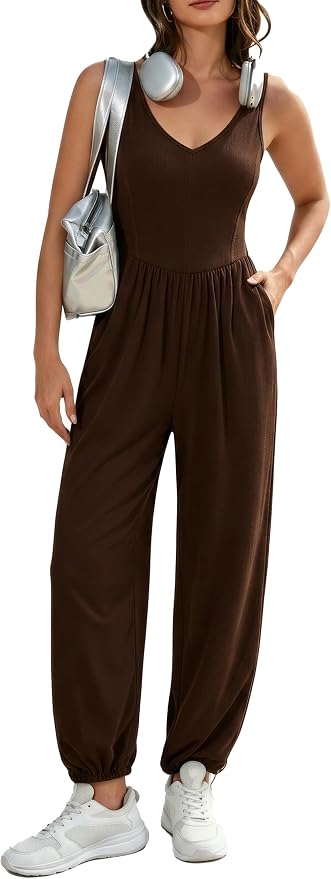V-Neck Casual Jumpsuit