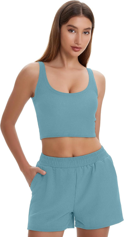 Sleeveless Tank Shorts Set