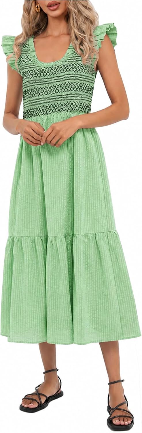 Smocked Midi Dress