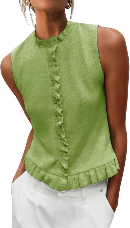 Sleeveless Button Vest