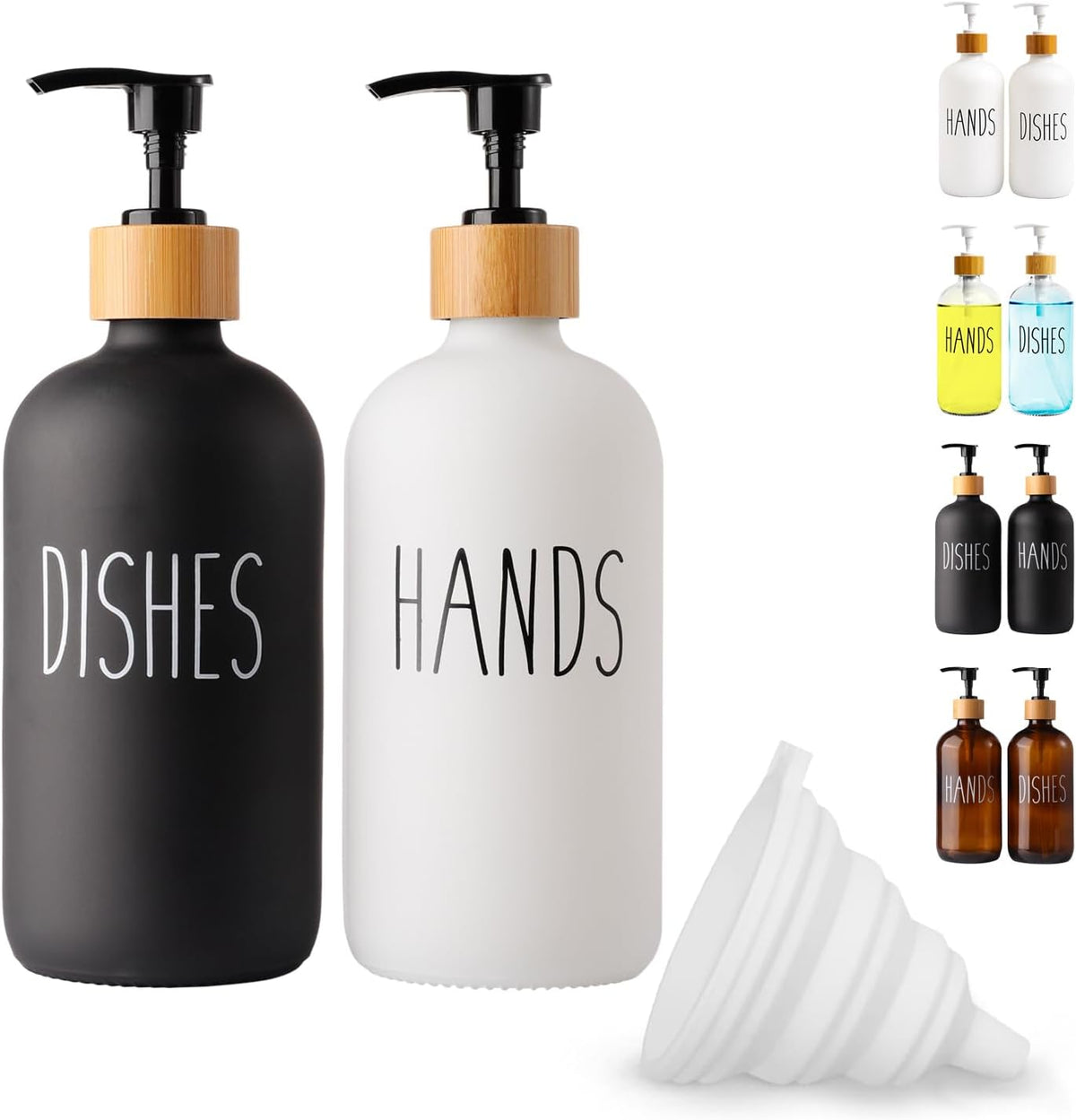 Glass Soap Dispenser Set