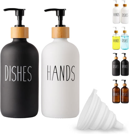 Glass Soap Dispenser Set