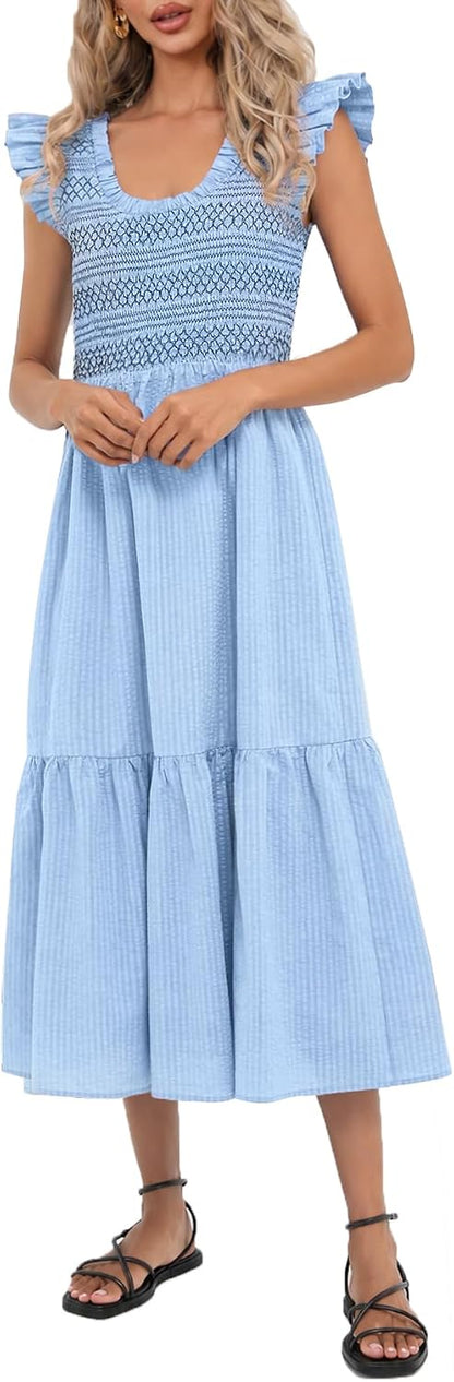 Smocked Midi Dress