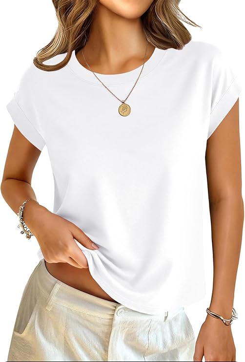 Cotton Cap Sleeve T-Shirt