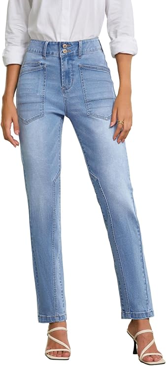 Stretchy Straight Leg Jeans