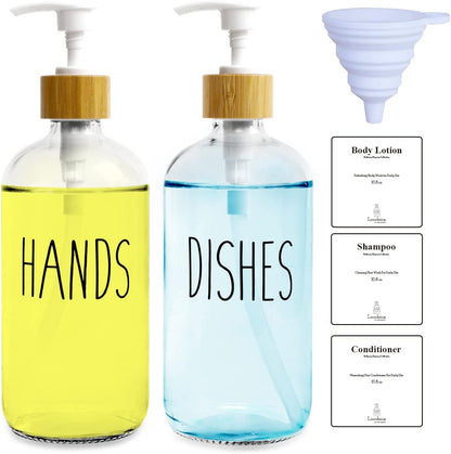 Glass Soap Dispenser Set