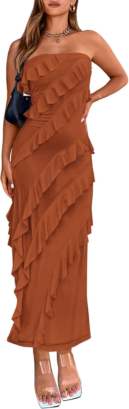 Midi Ruched Bodycon Dress