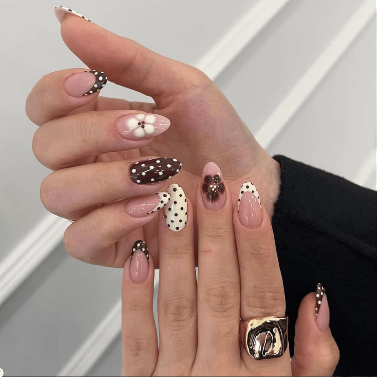 Fall Almond Press Nails