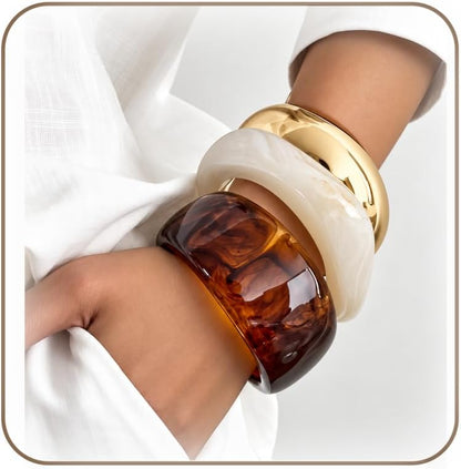 Chunky Gold Bangle Set