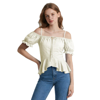 Off Shoulder Puff Blouse