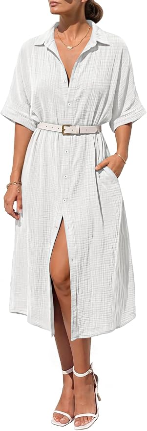 Cotton Button Up Dress