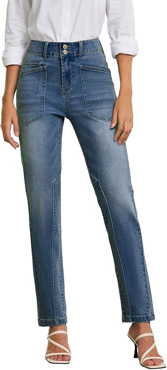 Stretchy Straight Leg Jeans