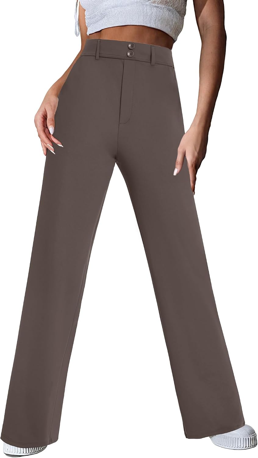 Stretchy Wide Leg Pants
