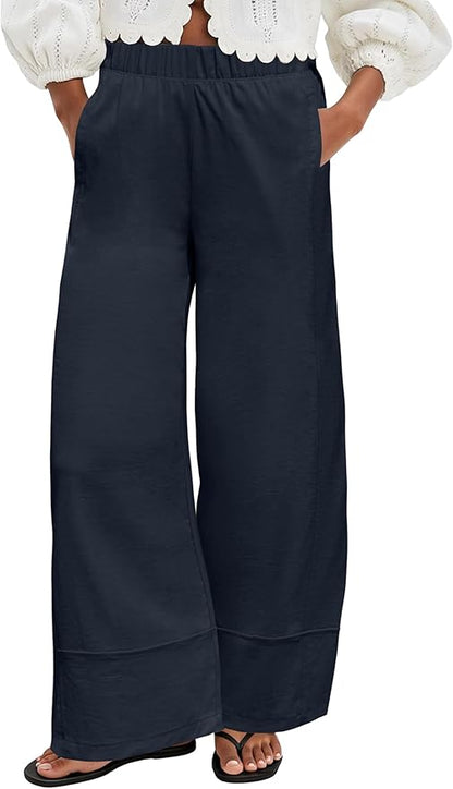 Cotton and Linen Blend Pants