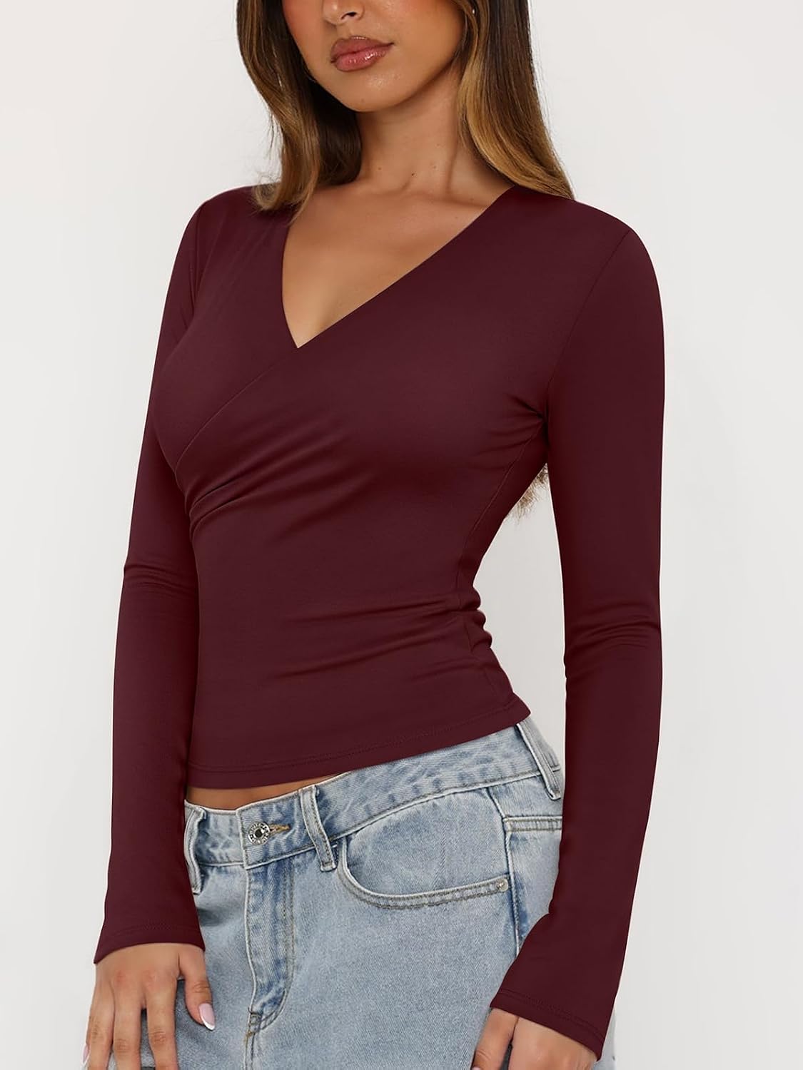 Wrap V-Neck Blouse