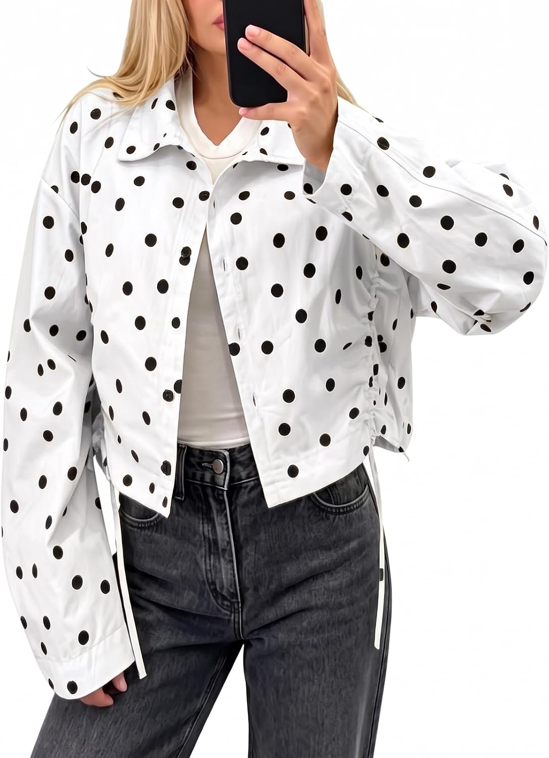 Polka Dot Crop Jacket
