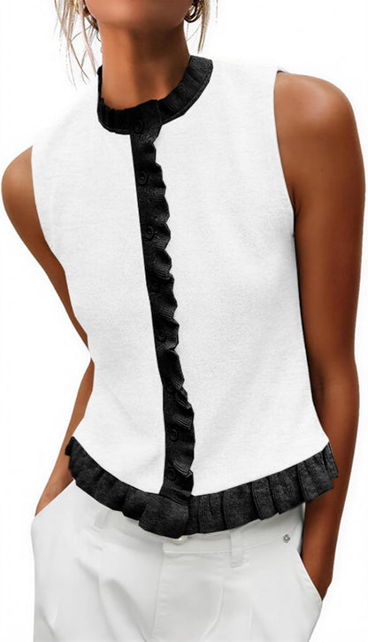Sleeveless Button Vest