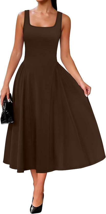 Square Neck Maxi Dress