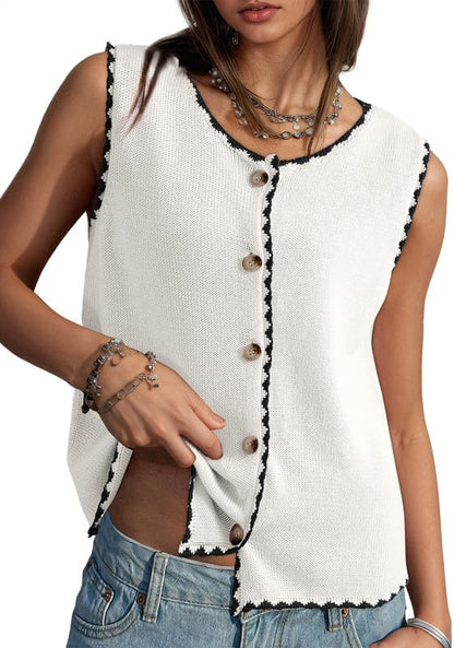 Button Up Sweater Vest
