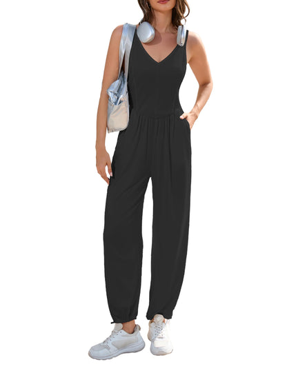 V-Neck Casual Jumpsuit