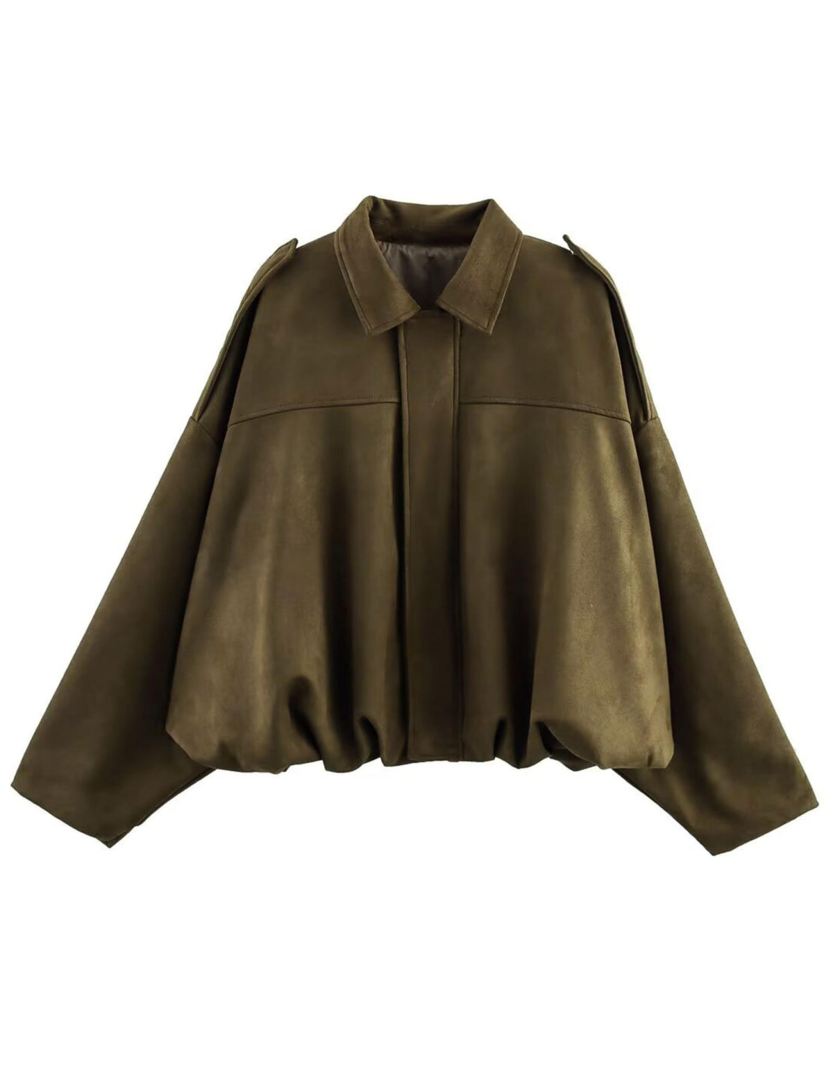 Faux Suede Cropped Bomber