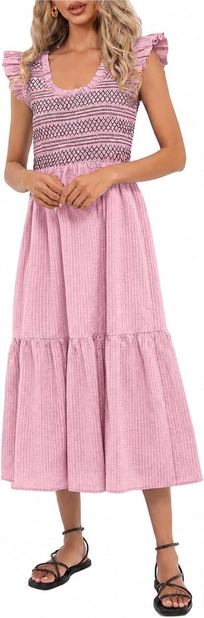 Smocked Midi Dress