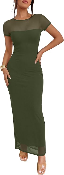 Floral Mesh Maxi Dress