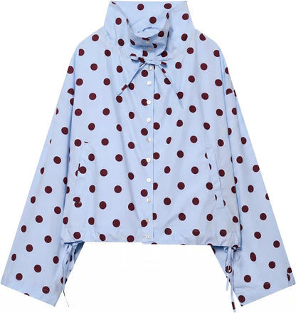 Polka Dot Cropped Jacket