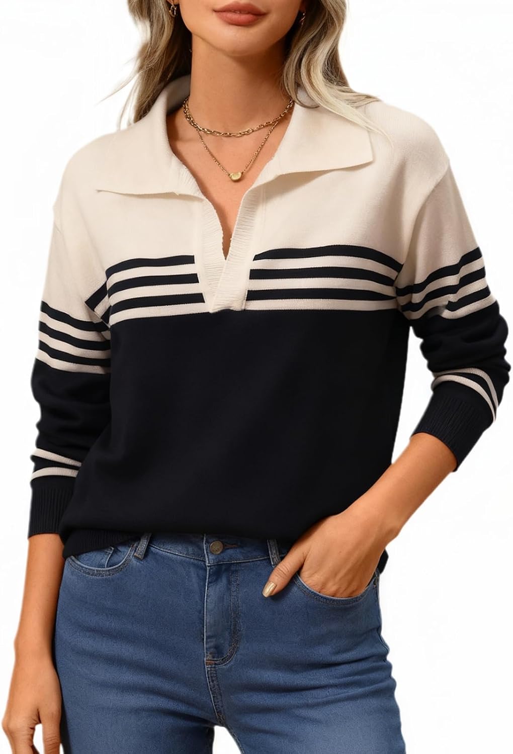 Striped Color Block Sweater