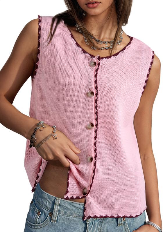 Button Up Sweater Vest