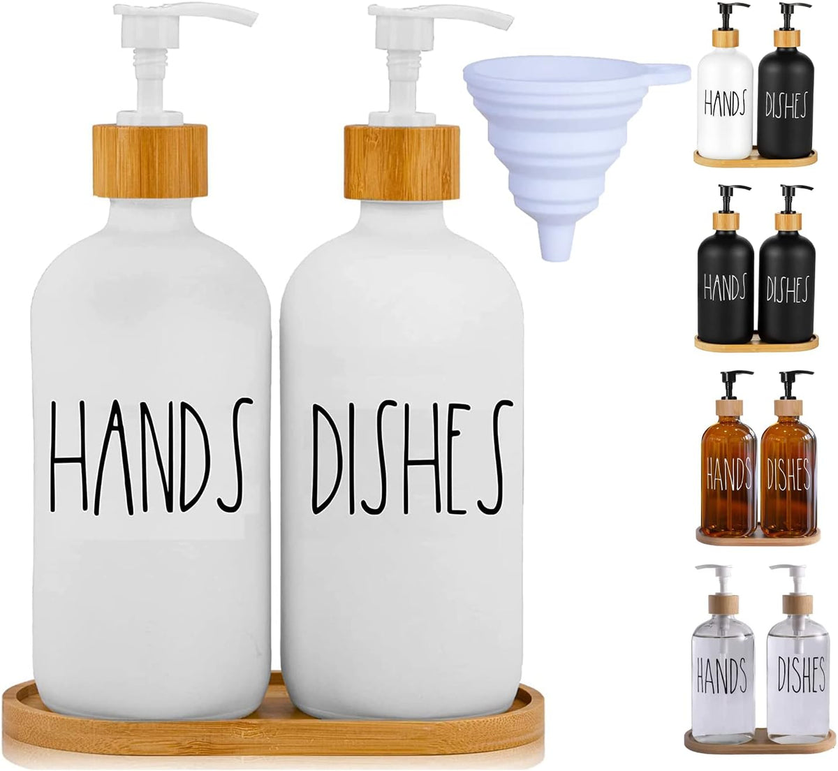 Glass Soap Dispenser Set