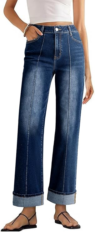 Cuffed High Waisted Jeans
