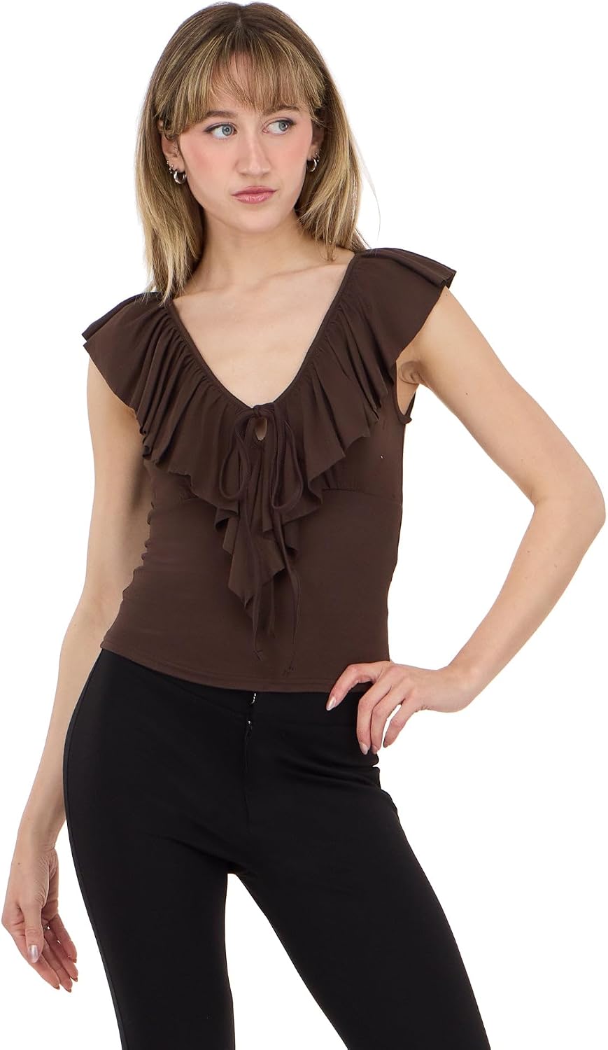 Forever 21 V Neck Fringe Top