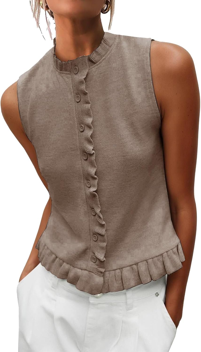 Sleeveless Button Vest