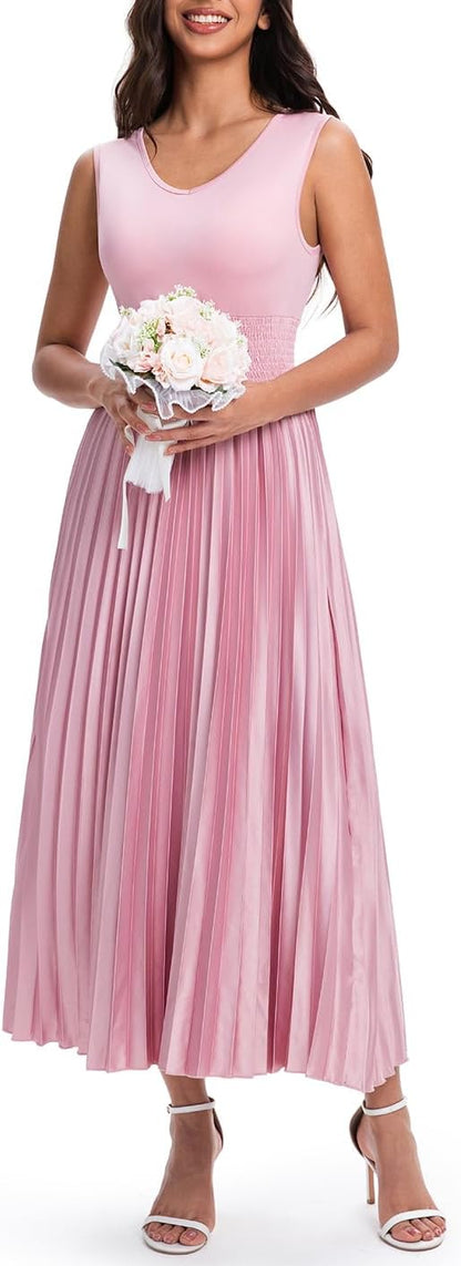 Pleated Midi Dress