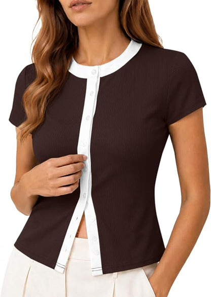 Color Block Ribbed Shirt