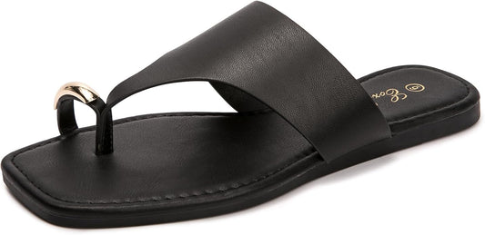 Ring Toe Flat Sandals