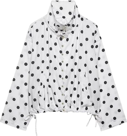 Polka Dot Cropped Jacket