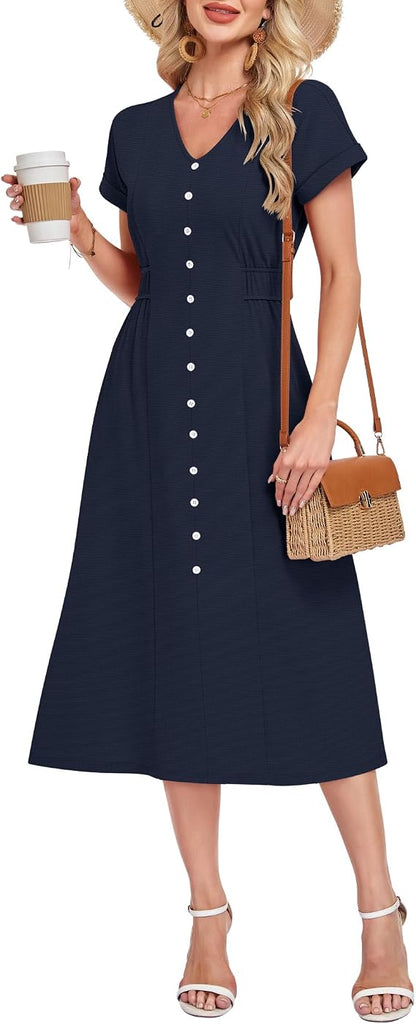 Button Down Midi Dress