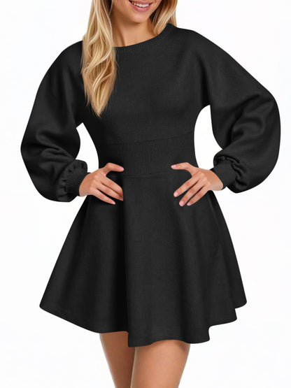 Puff Sleeve Sweater Dress