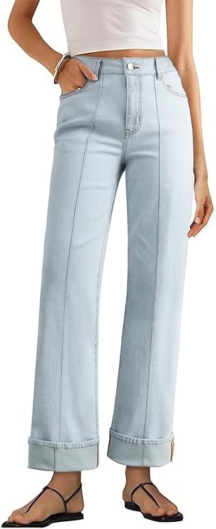 Cuffed High Waisted Jeans