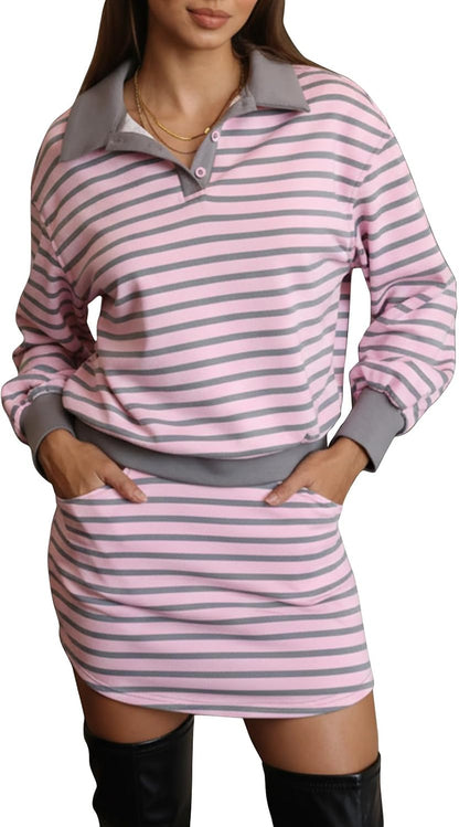 Cotton Sweatshirt Skort Set